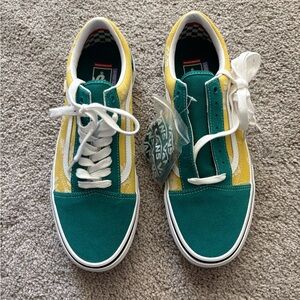 Vans Green and Yellow Low-Top Sneakers